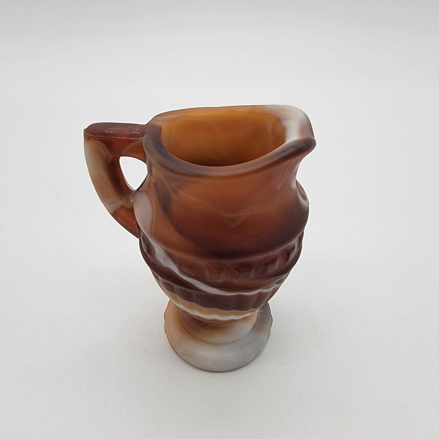 Vintage Imperial Caramel Slag Glass Miniature Pitcher Creamer