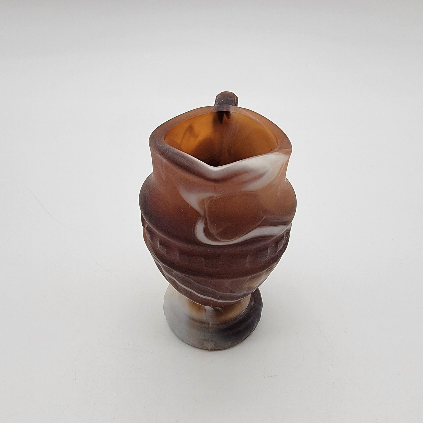 Vintage Imperial Caramel Slag Glass Miniature Pitcher Creamer
