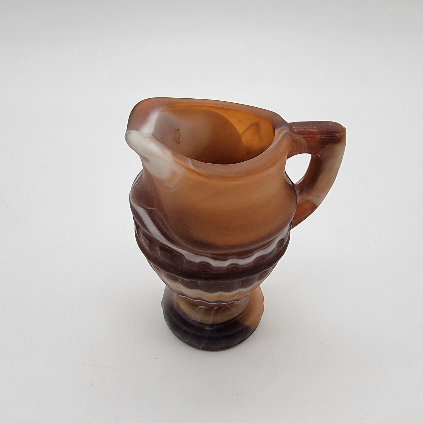 Vintage Imperial Caramel Slag Glass Miniature Pitcher Creamer