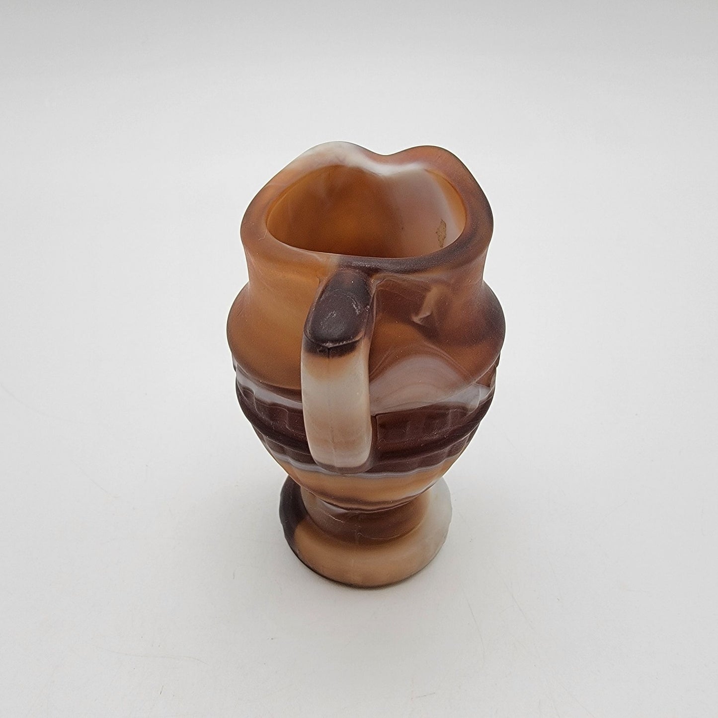Vintage Imperial Caramel Slag Glass Miniature Pitcher Creamer