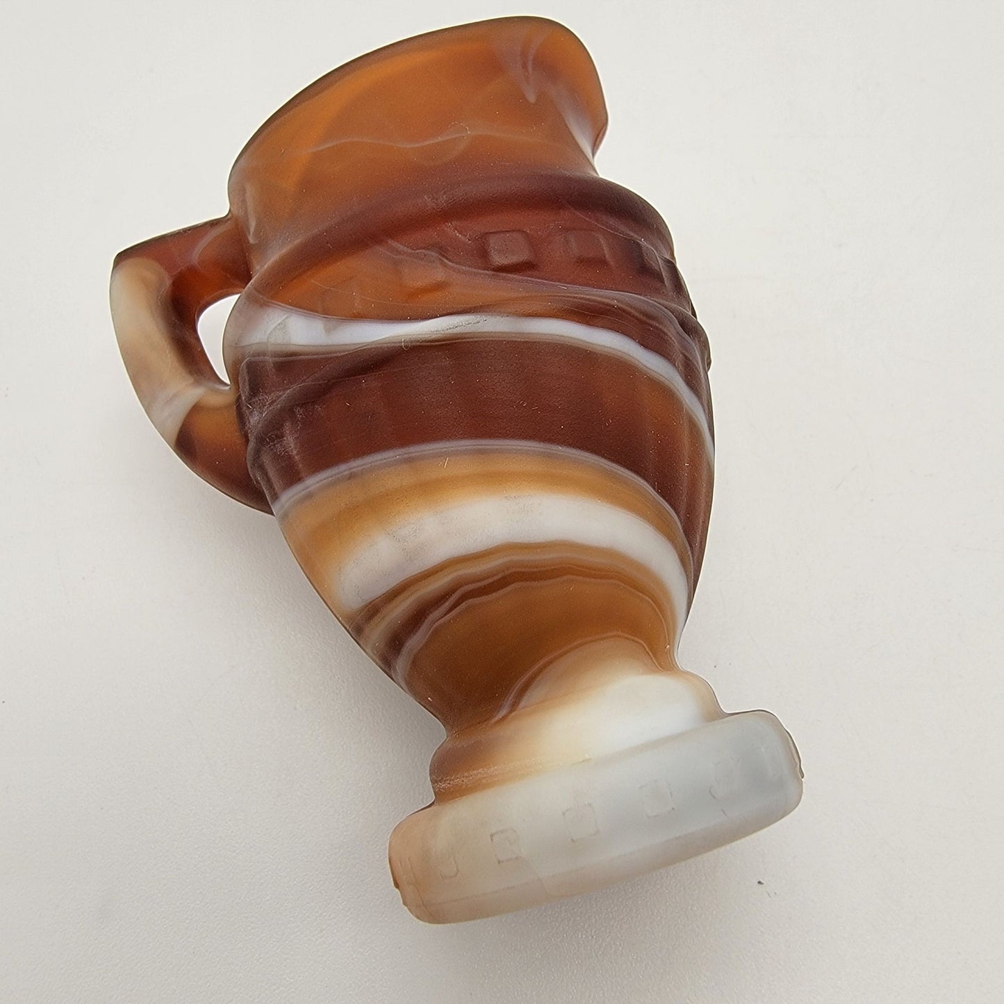 Vintage Imperial Caramel Slag Glass Miniature Pitcher Creamer