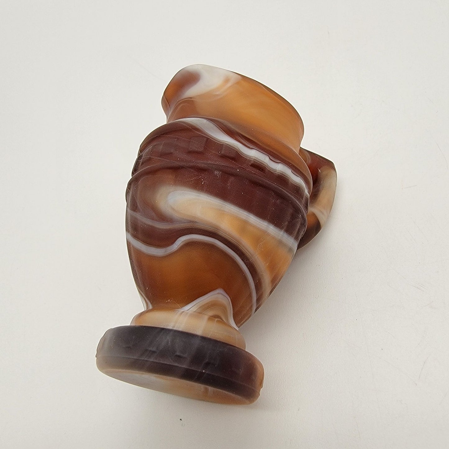 Vintage Imperial Caramel Slag Glass Miniature Pitcher Creamer
