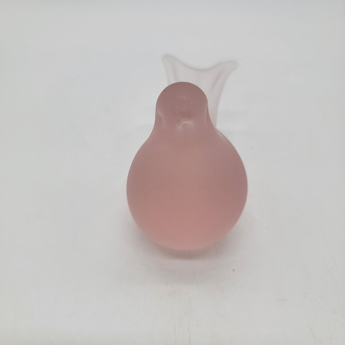 1980s Silvestri Pink Frosted Satin Glass Bird Figurine