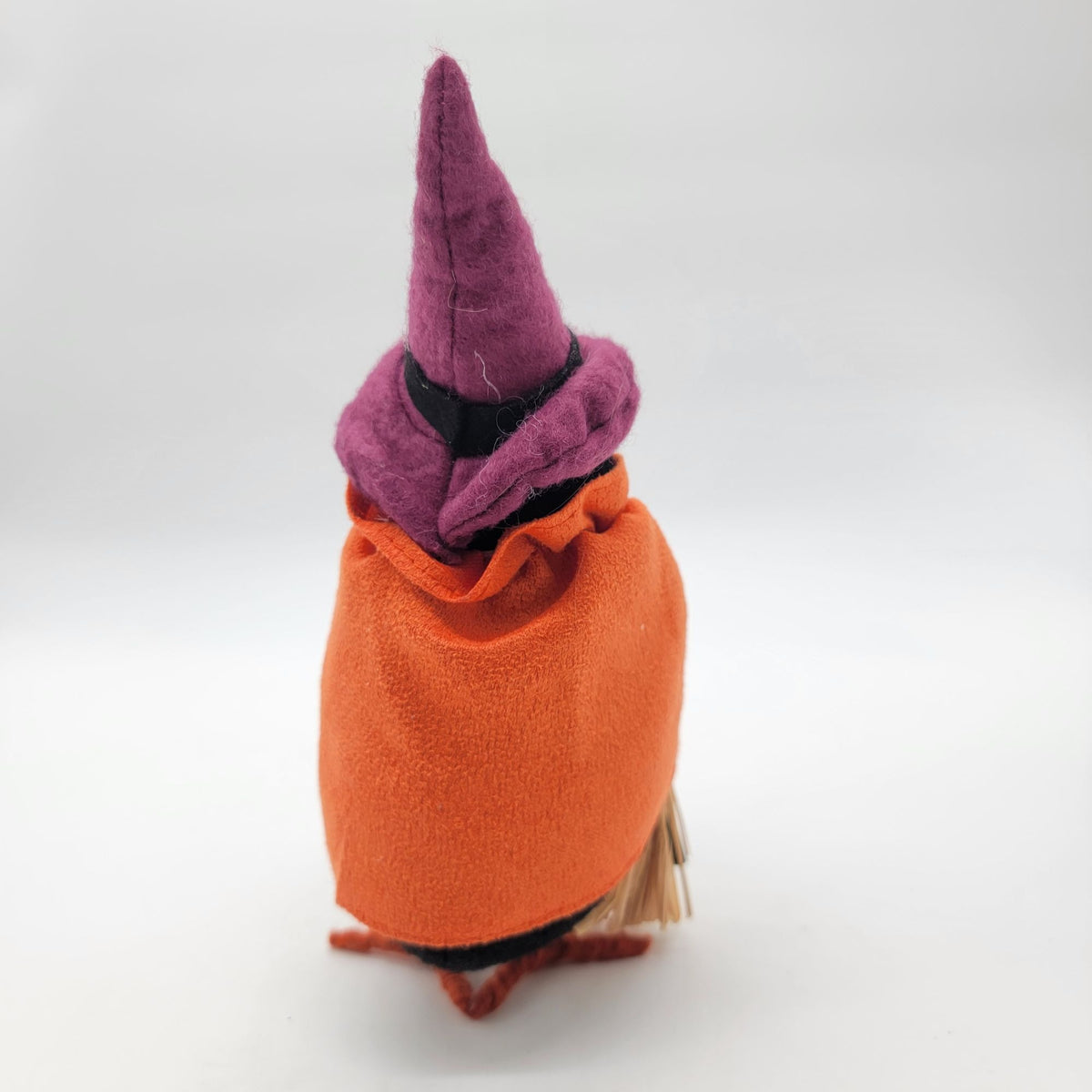 Halloween Black Crow Bird In Purple Witch's Hat & Orange Cape