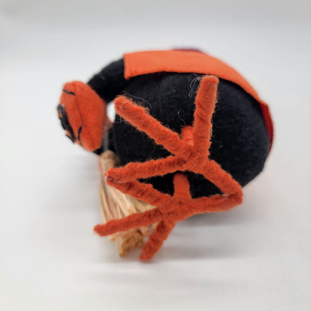 Halloween Black Crow Bird In Purple Witch's Hat & Orange Cape