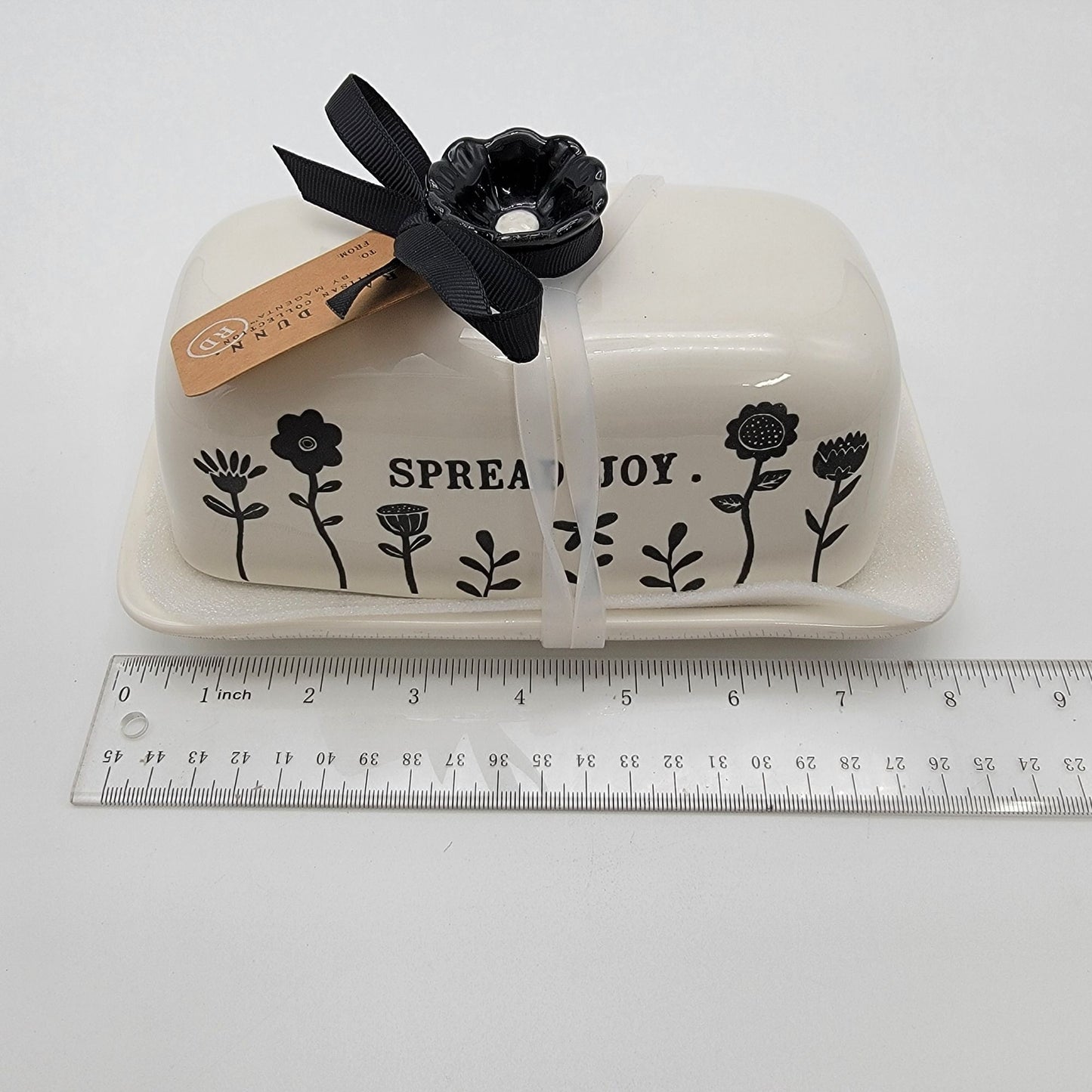 Rae Dunn Covered Butter Dish SPREAD JOY Artisan Collection  - NEW