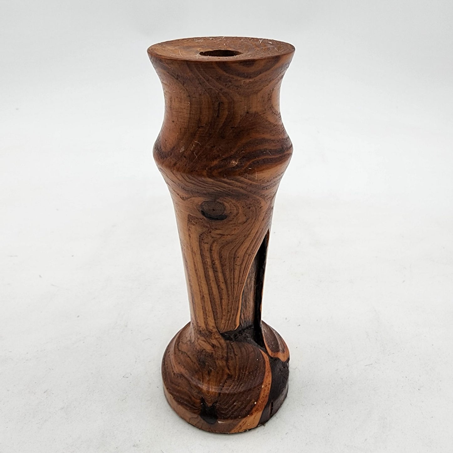 Vintage 1978 Gil Storlie Hand-Crafted Bull Berry Wood Candle Holder