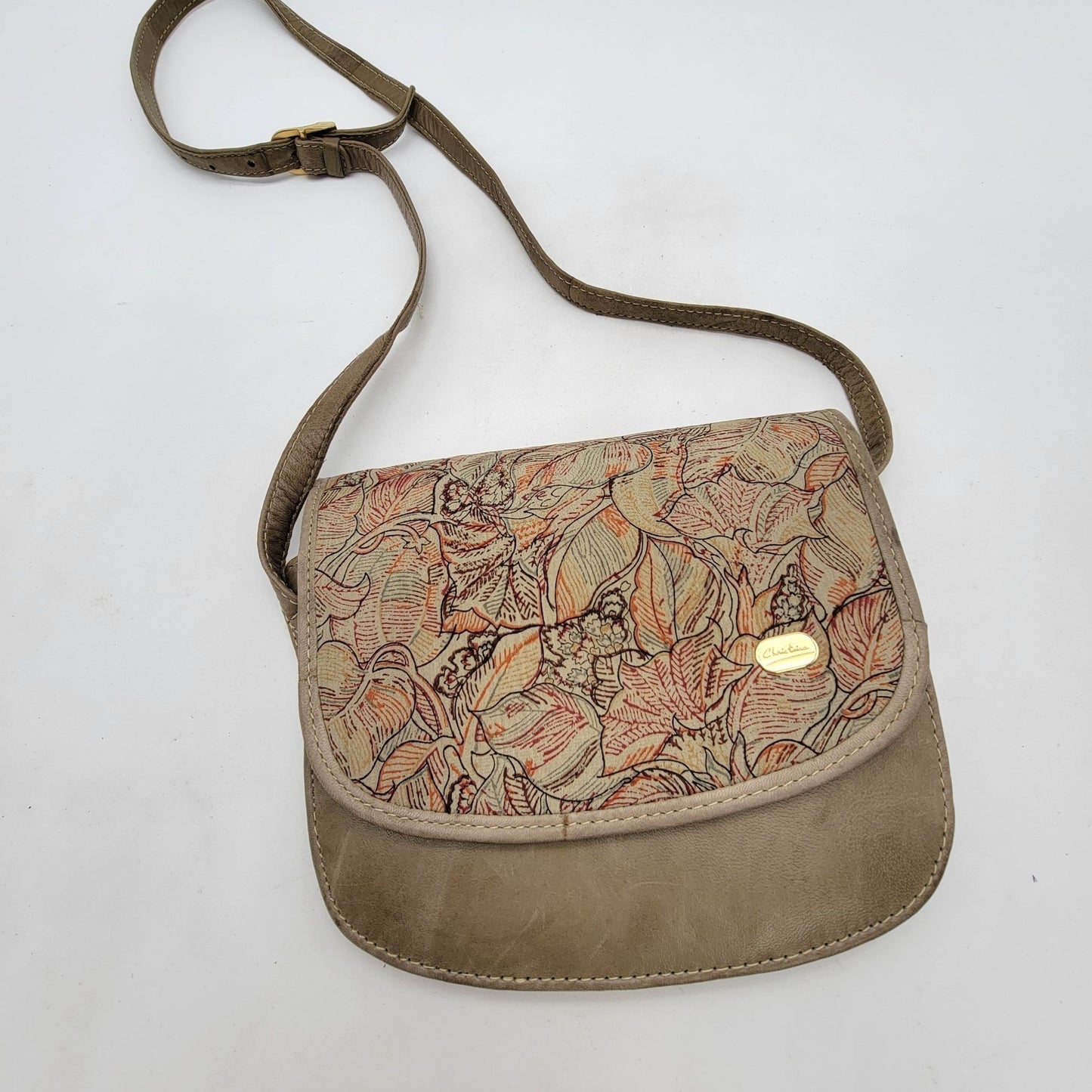 Christina Floral Embossed Shoulder Bag Purse With Adjustable Strap