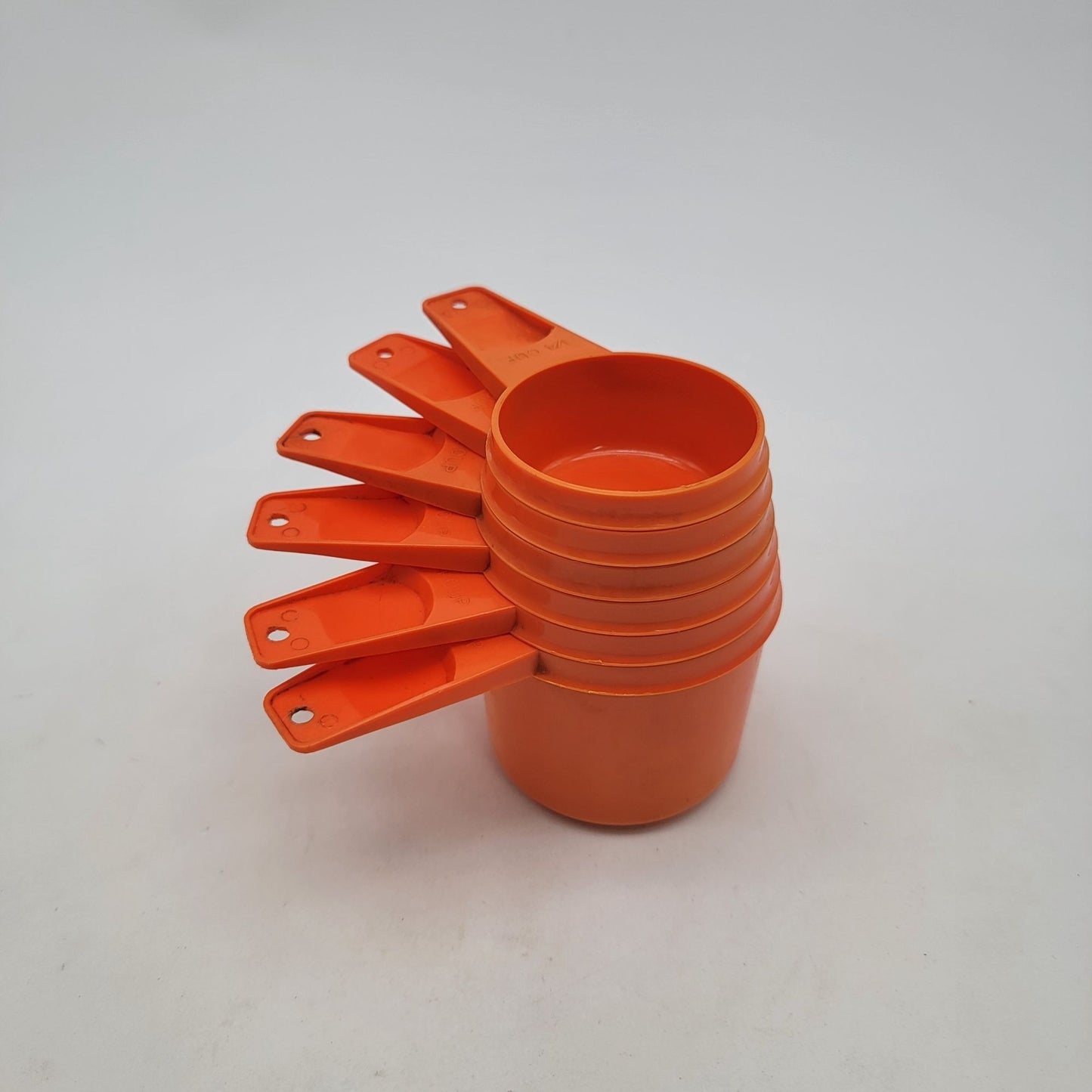 Vintage Tupperware Orange Measuring Cups Set Of 6