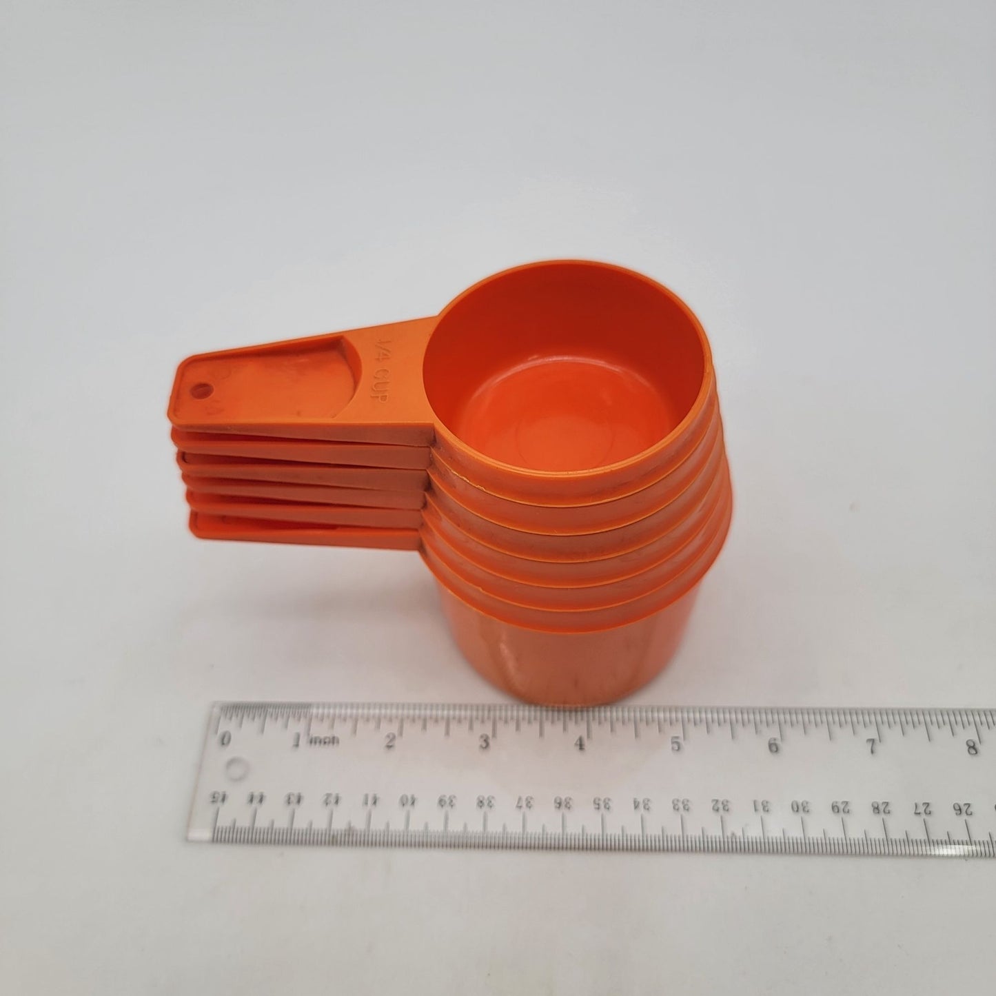 Vintage Tupperware Orange Measuring Cups Set Of 6