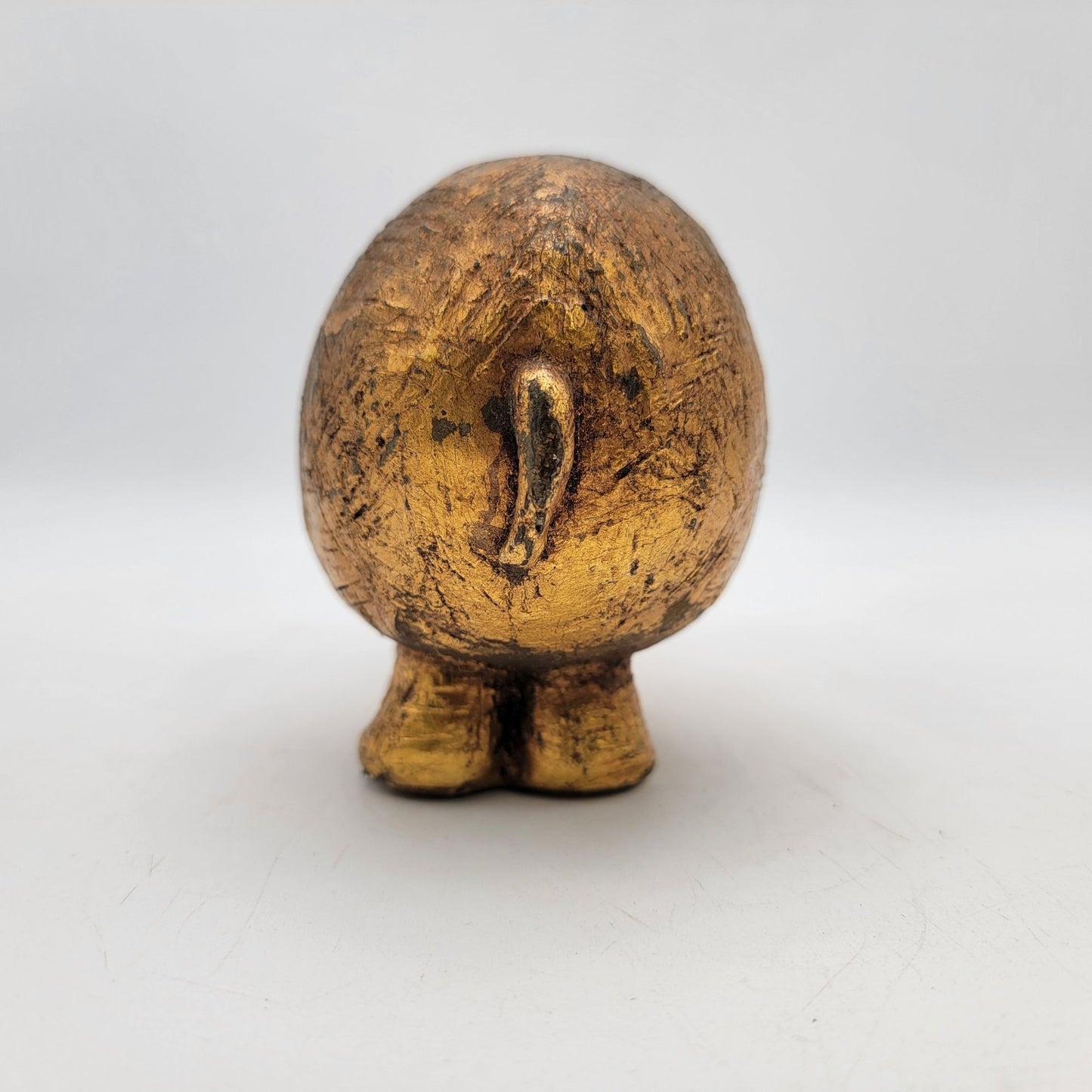 Vintage Gold-Toned Textured Hippo Figurine