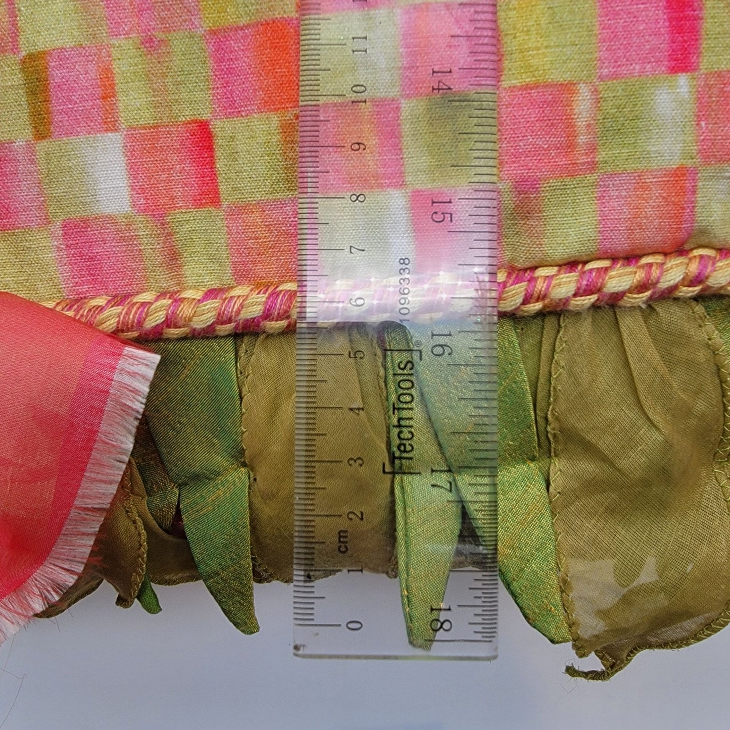 MacKenzie-Childs Silk Checkered Pillow Pink & Green
