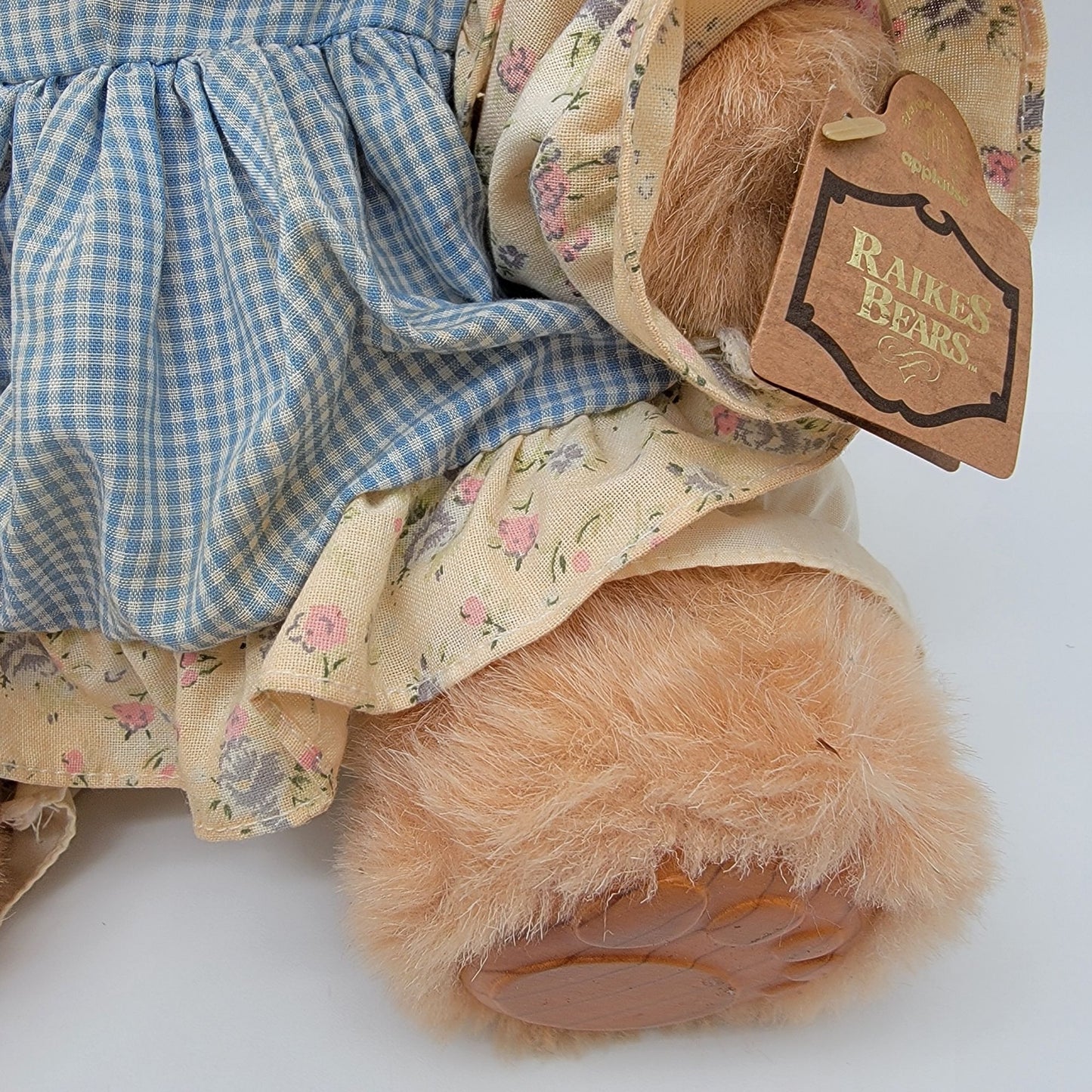 Vintage 1990s Robert Raikes Stacie Bear Limited Edition Wooden Face Paws