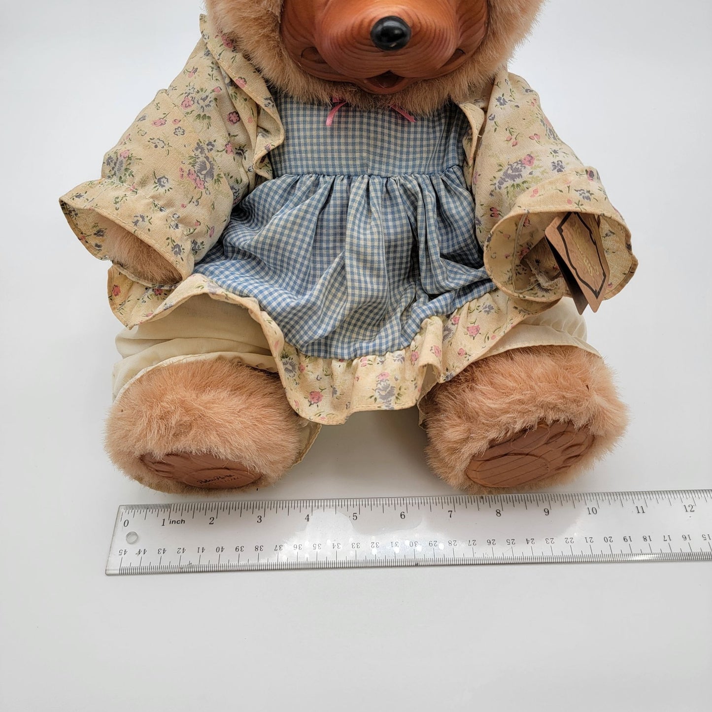 Vintage 1990s Robert Raikes Stacie Bear Limited Edition Wooden Face Paws