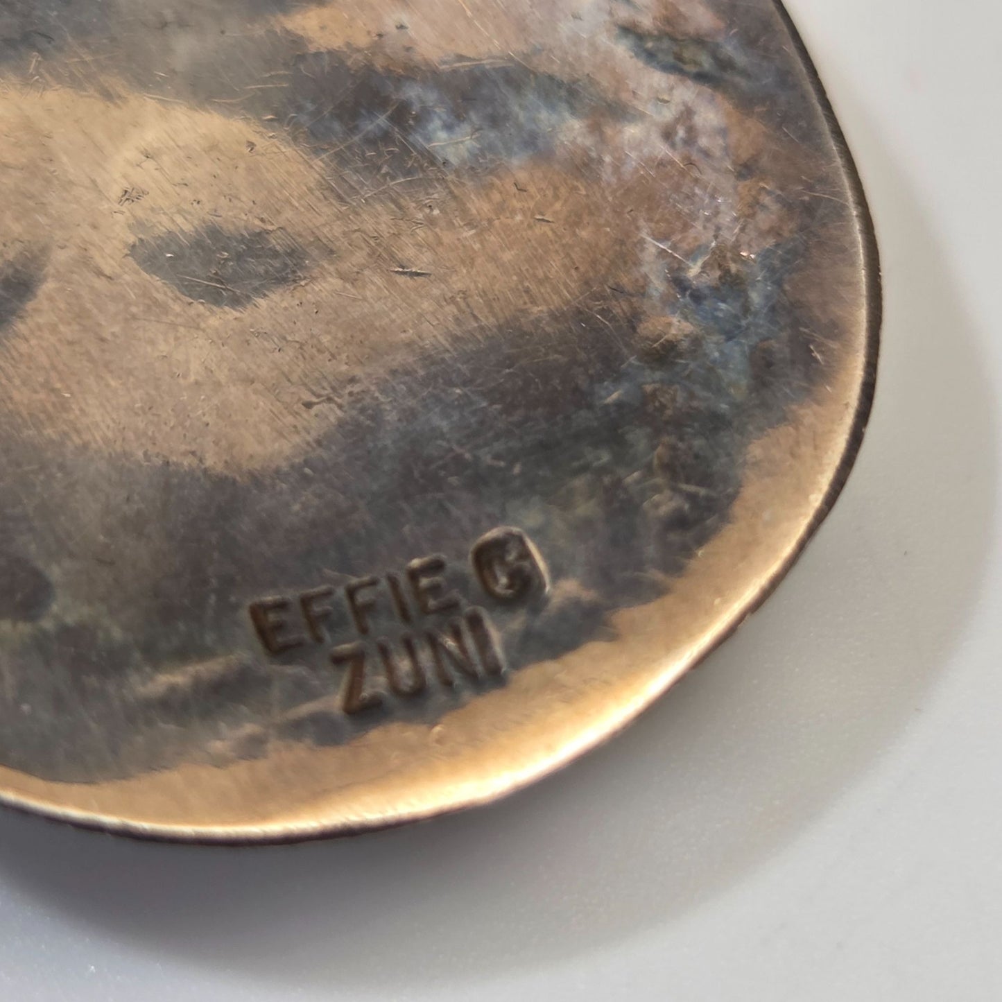 Effie Calavaza Zuni Sterling Silver & Turquoise Snake Pattern Jewelry Earring, Pendant & Ring Set