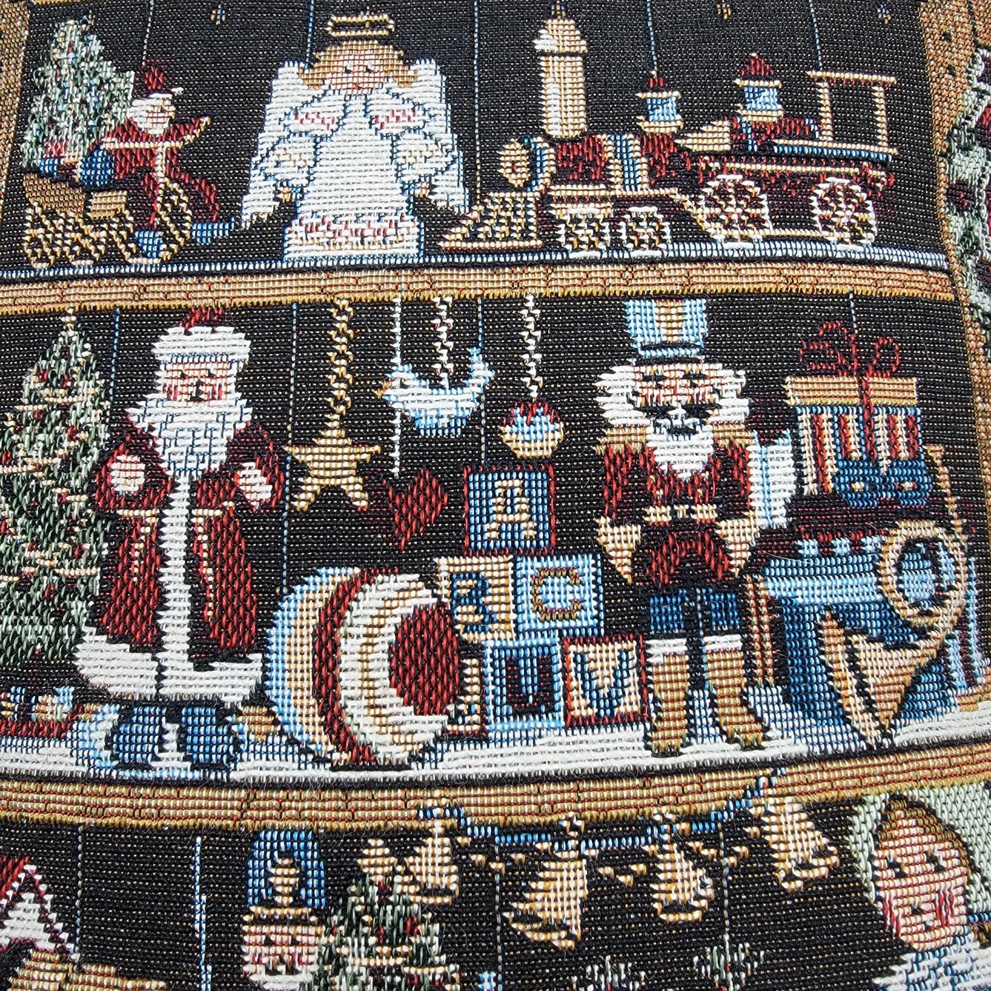 Vintage Tapestry Antique Toys Christmas Throw Pillow