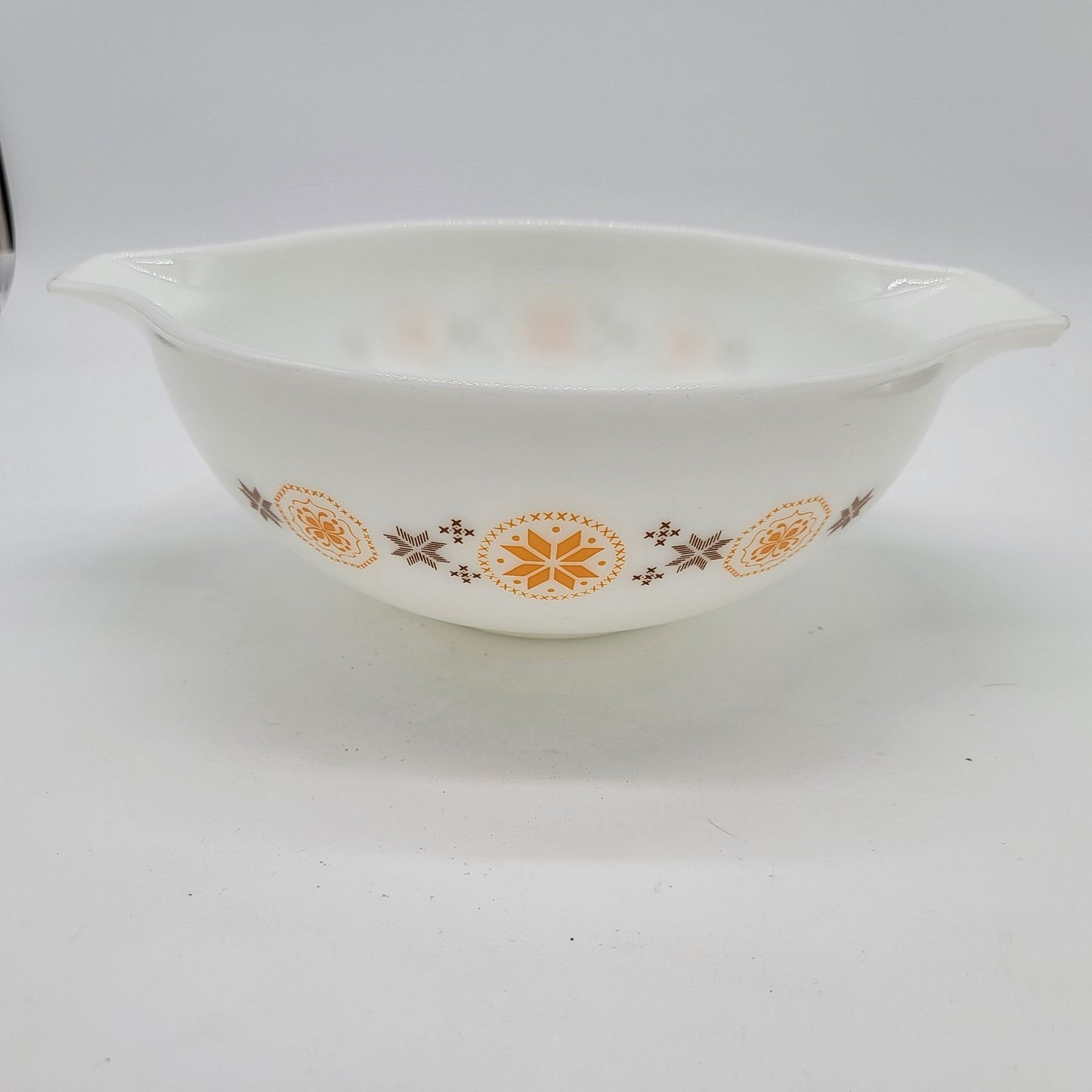 Vintage Pyrex 1963-67 Town & Country Cinderella 444 4qt Mixing Bowl Orange Brown