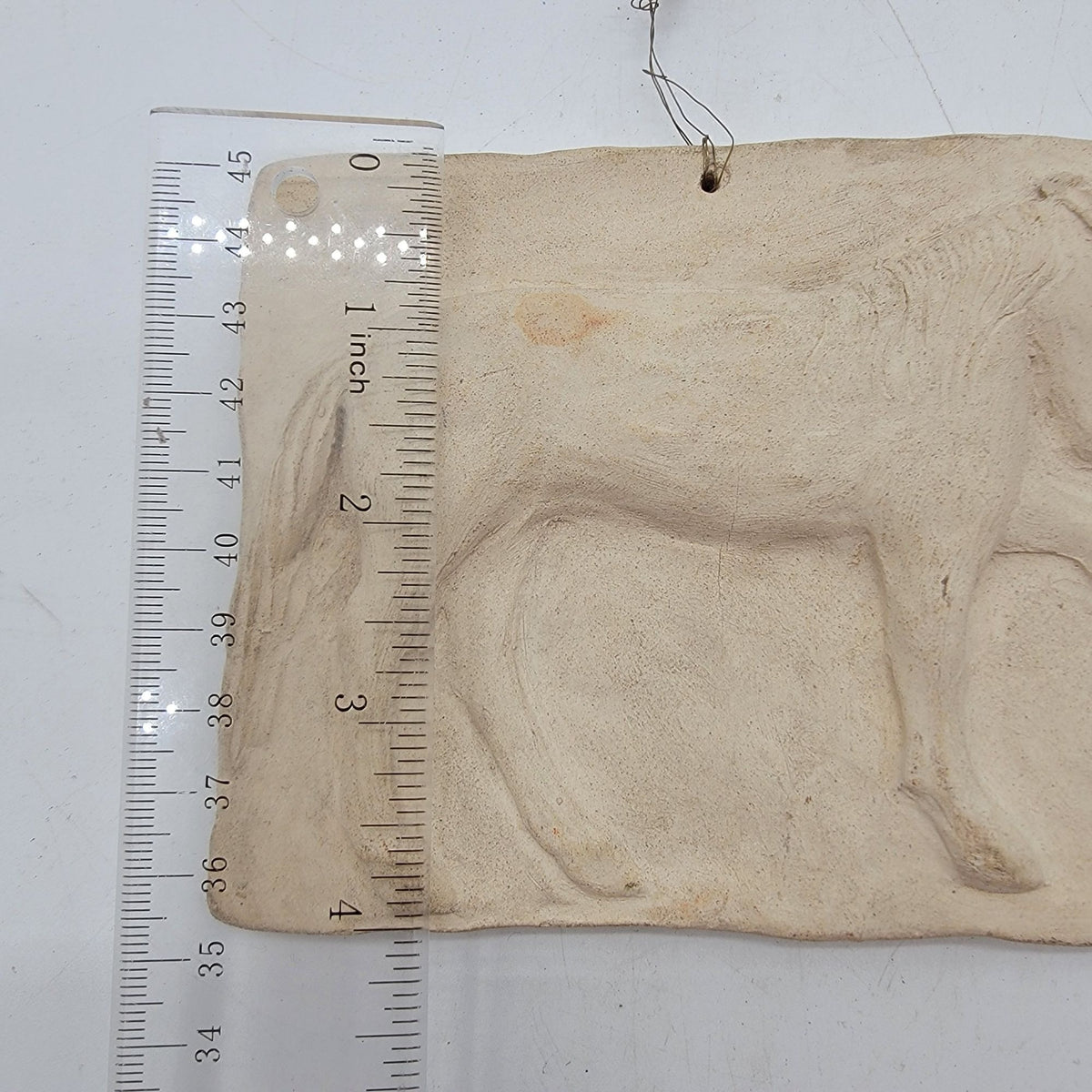 Vintage Horse Bas-Relief Pottery Wall Plaque