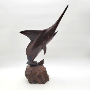 Vintage Carved Ironwood Marlin Fish Sculpture - As Found