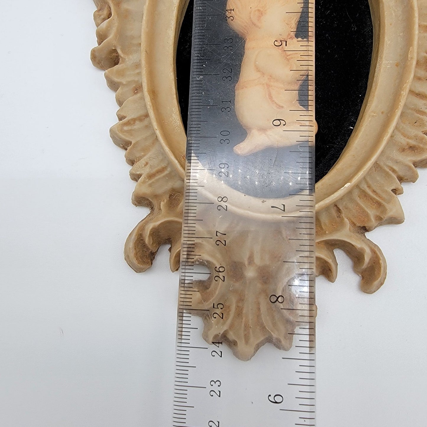 Pair Of Vintage Capodimonte Praying Children Wall Art Plaques With Ornate Frames