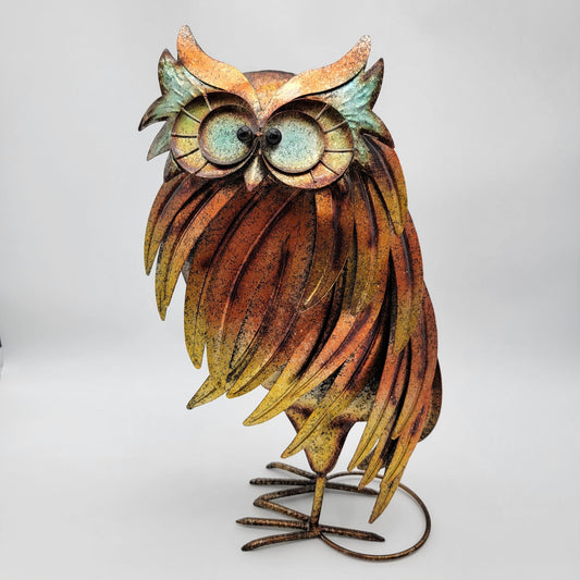 Metal Owl Sculpture Garden Decor