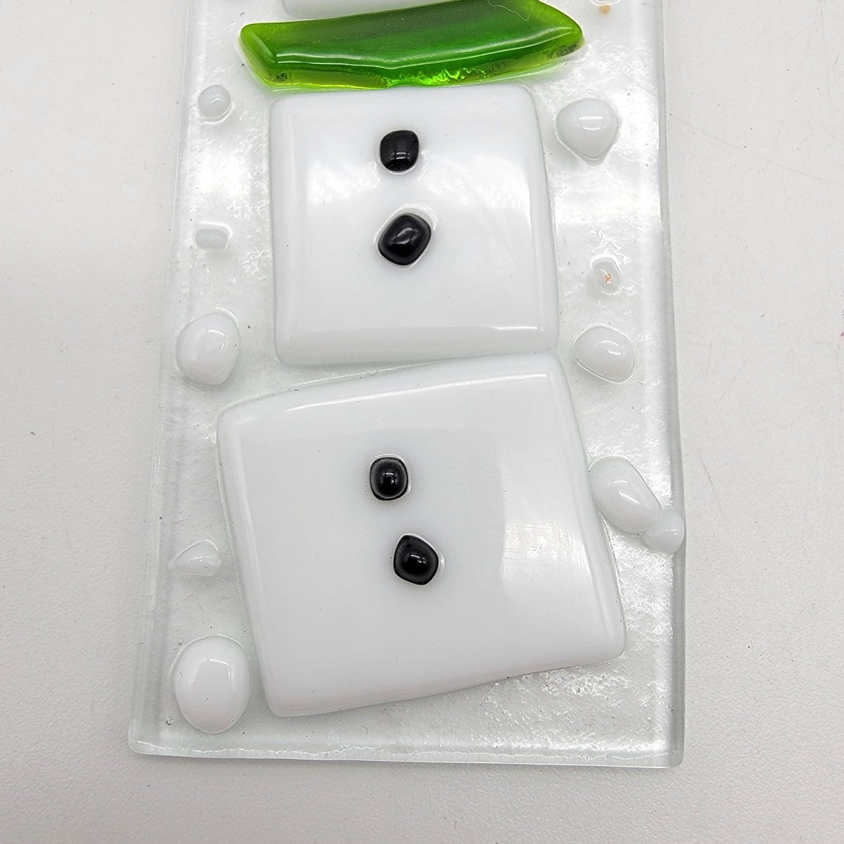 Jolly Snowman Fused Glass Ornament