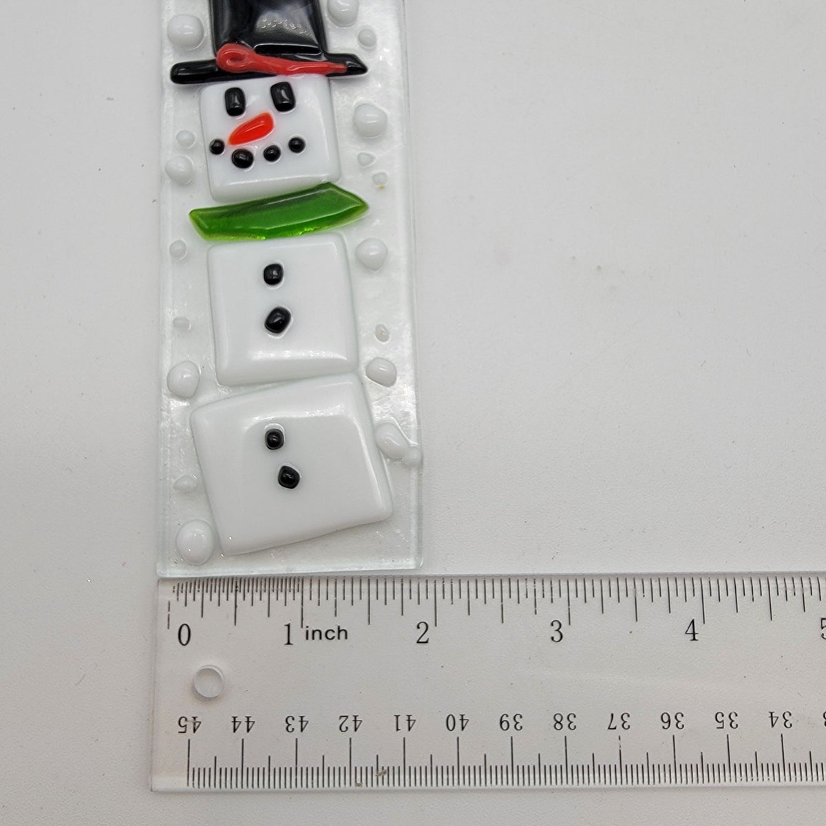Jolly Snowman Fused Glass Ornament