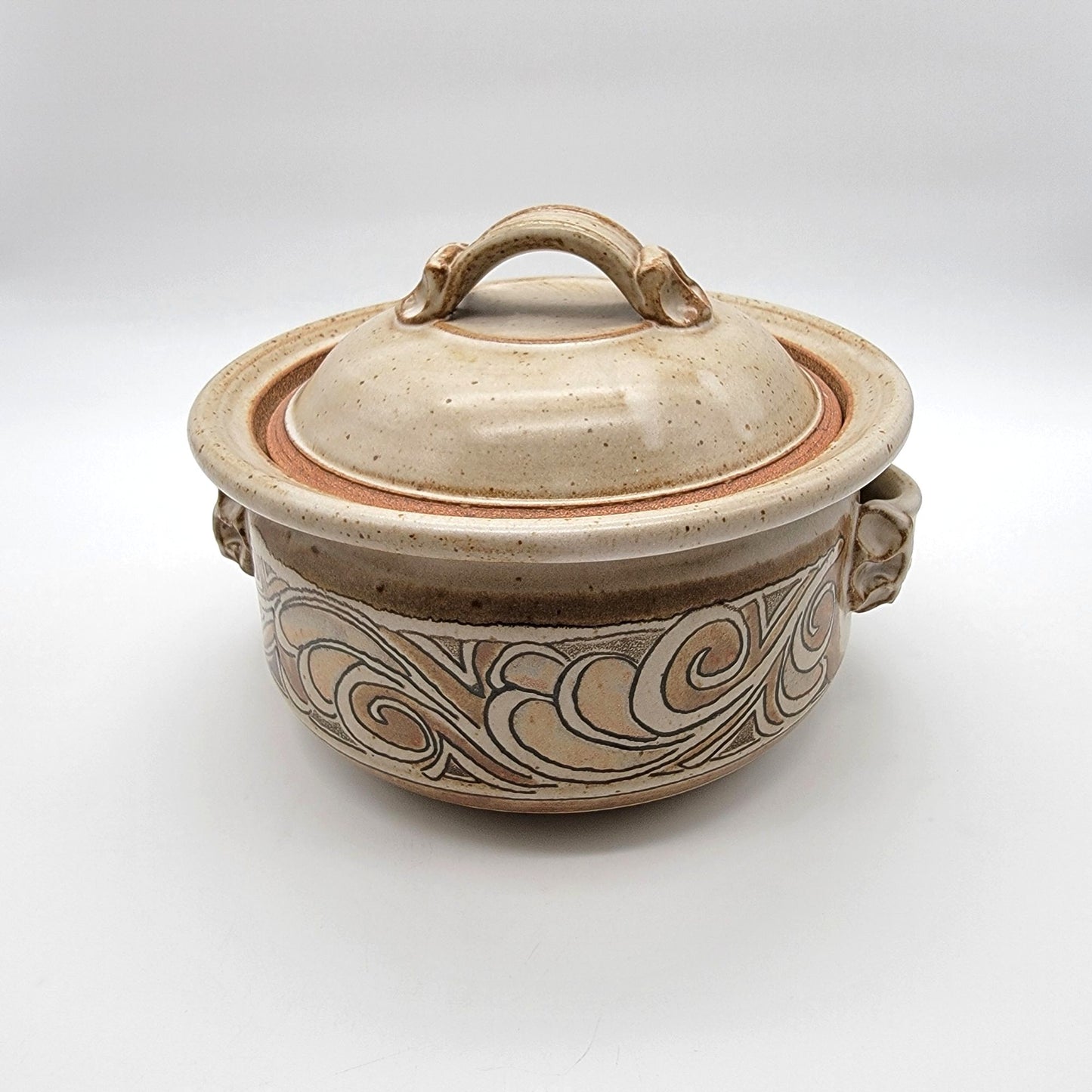 Vintage Nick Blaisdell Stoneware Pottery Casserole Dish With Lid