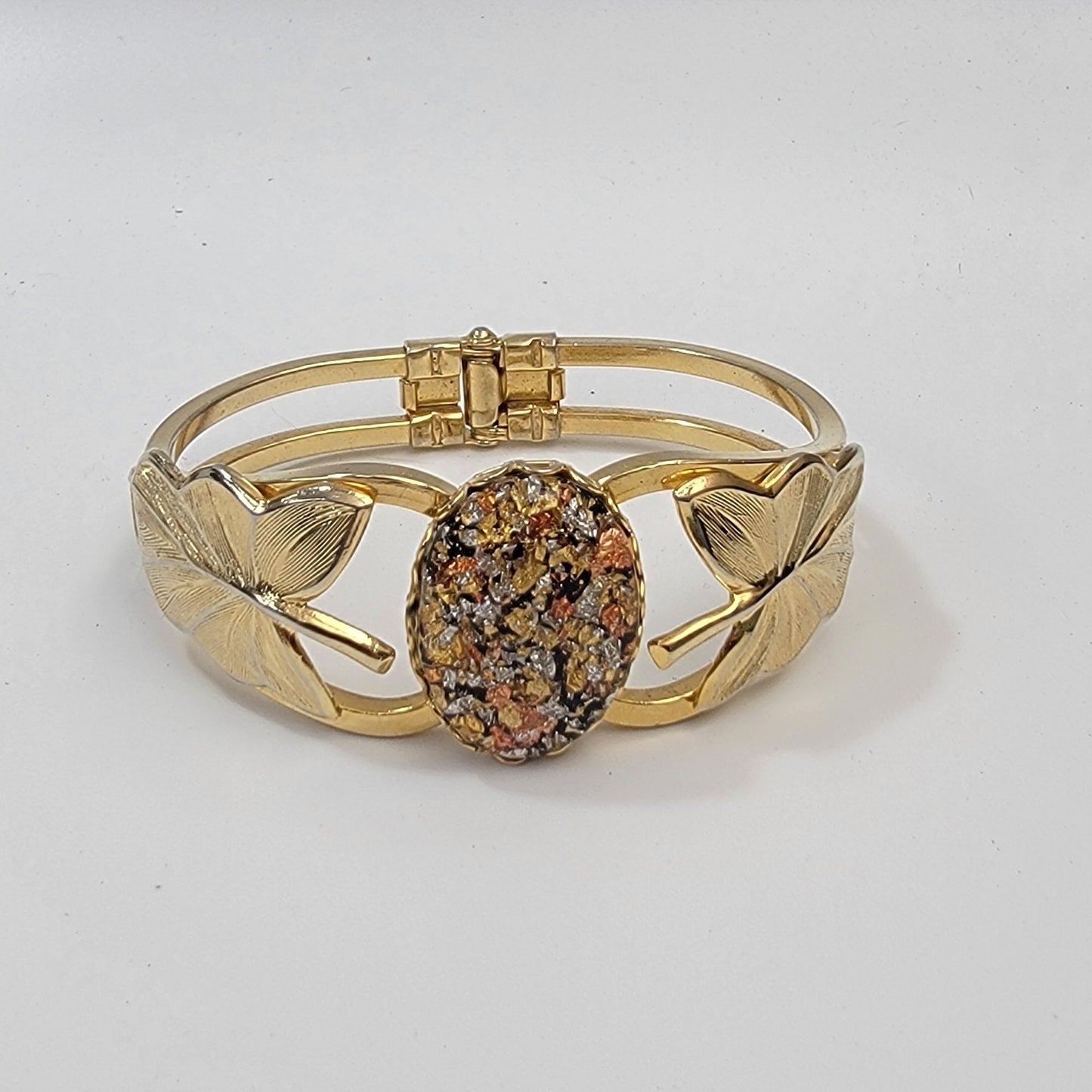 Vintage 1980's Opal Lucite Clamper Bracelet