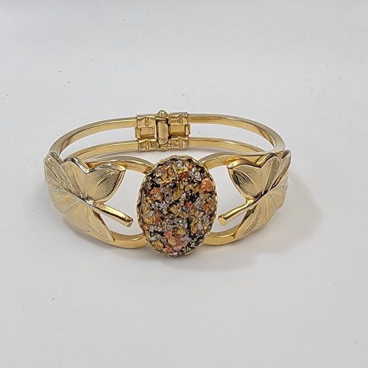 Vintage 1980's Opal Lucite Clamper Bracelet