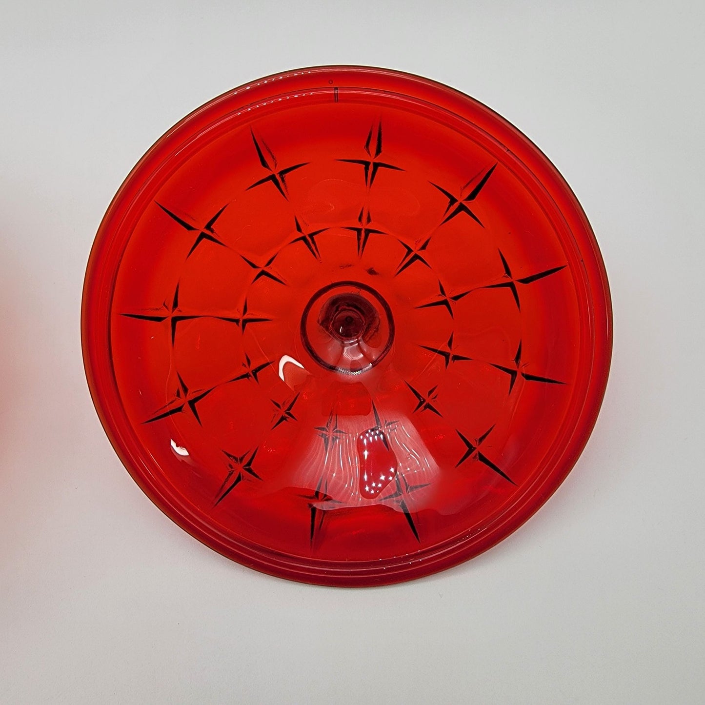 Indiana Tiara Glass Constellation Ruby Sunset Amberina Biscuit Jar With Lid