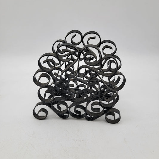 Vintage Black Wrought Iron Scroll Napkin Holder Castlecore