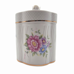 1980's Vintage Hollohaza Hungary Porcelain Jar With Lid