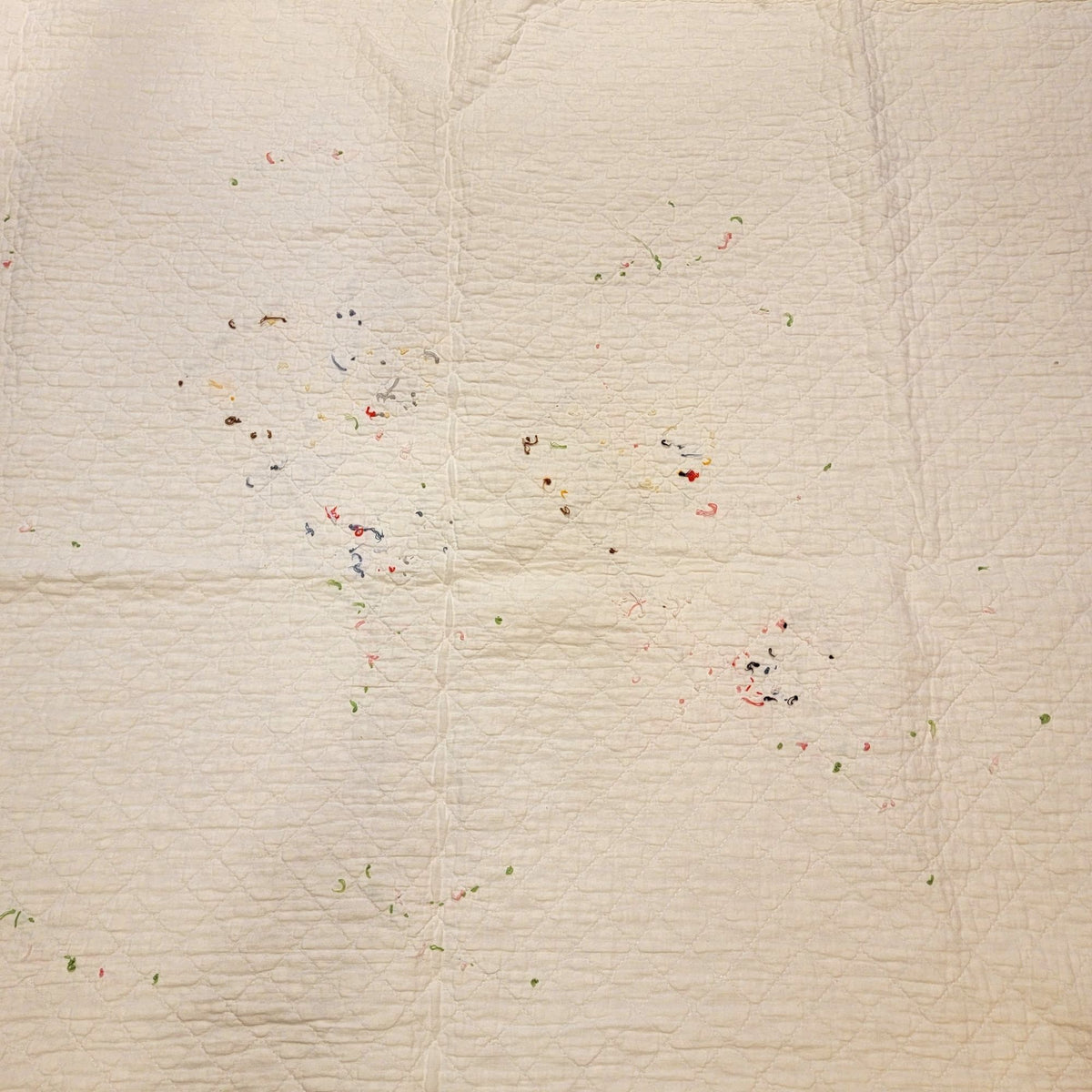 Vintage Hand-Embroidered Baby Quilt With Animals