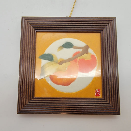 Japanese Kimekomi Patchwork Framed Art Persimmons Kaki