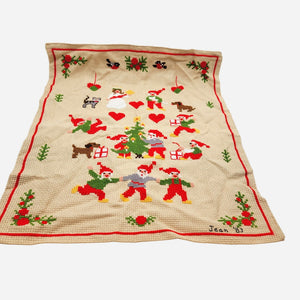 Vintage Scandinavian Hand-Stitched Christmas Textile