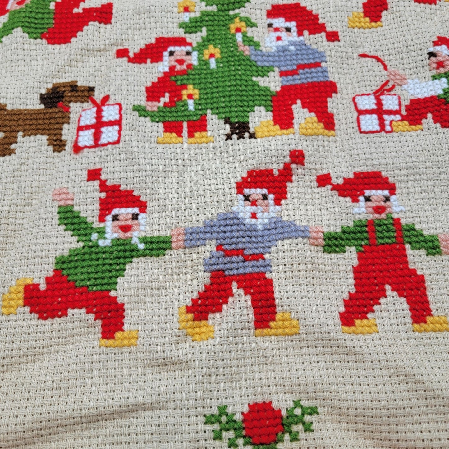 Vintage Scandinavian Hand-Stitched Christmas Textile