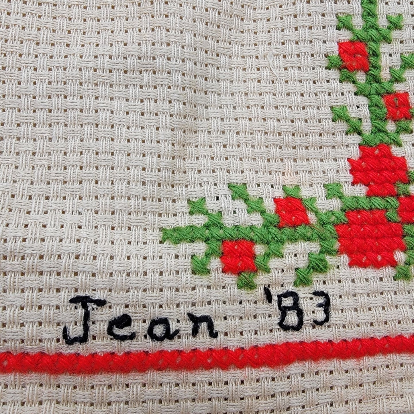 Vintage Scandinavian Hand-Stitched Christmas Textile
