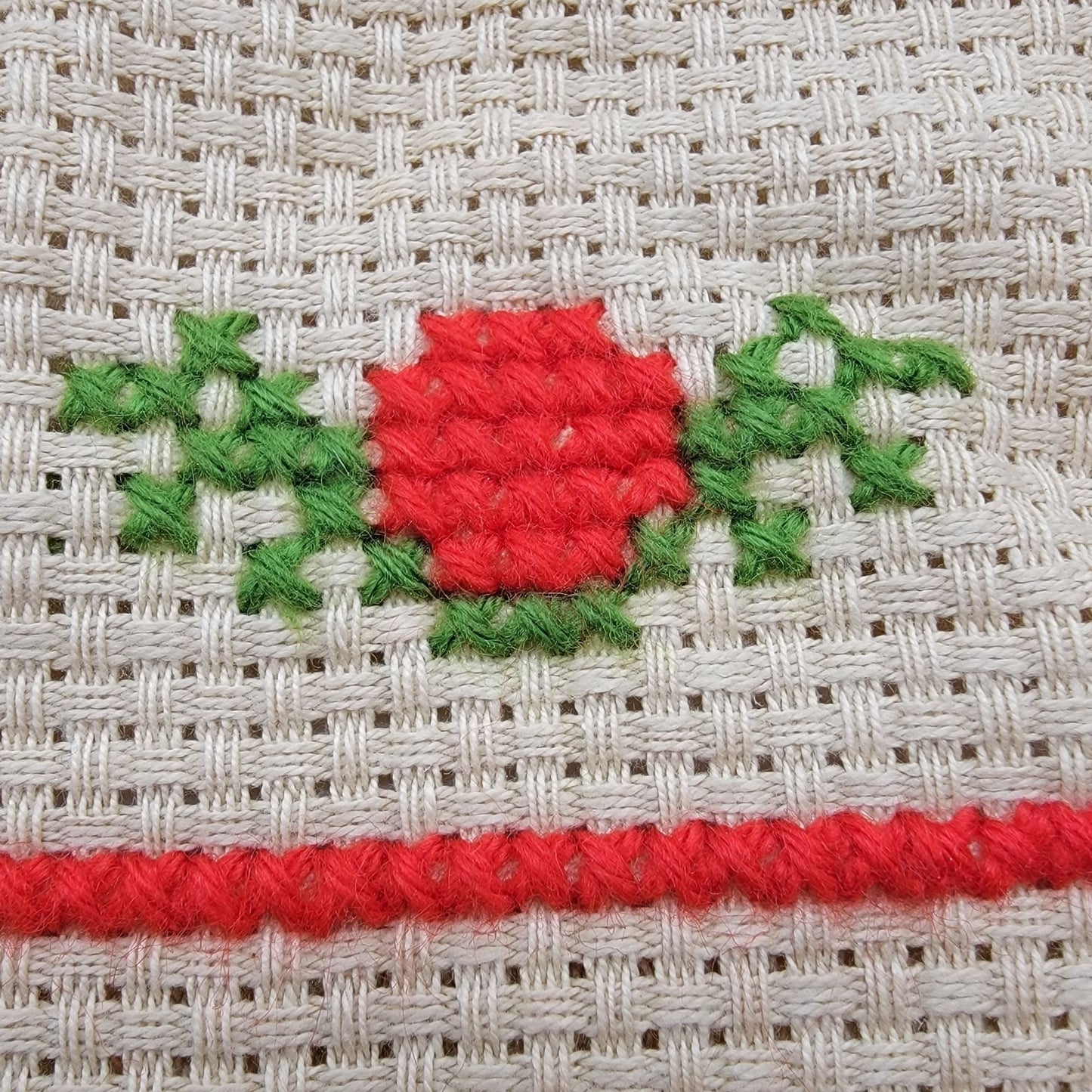 Vintage Scandinavian Hand-Stitched Christmas Textile
