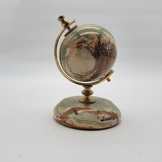 Onyx Sphere Desk Globe With Brass Stand