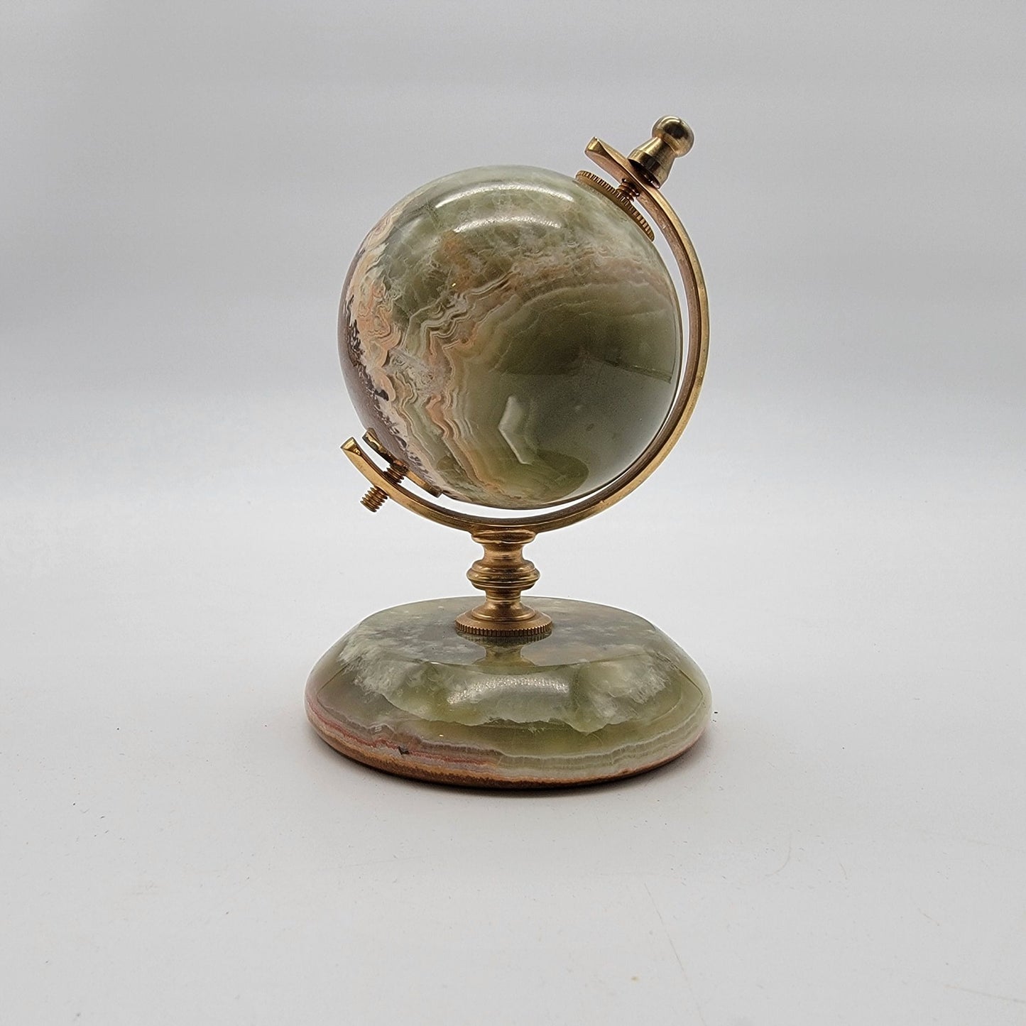 Onyx Sphere Desk Globe With Brass Stand