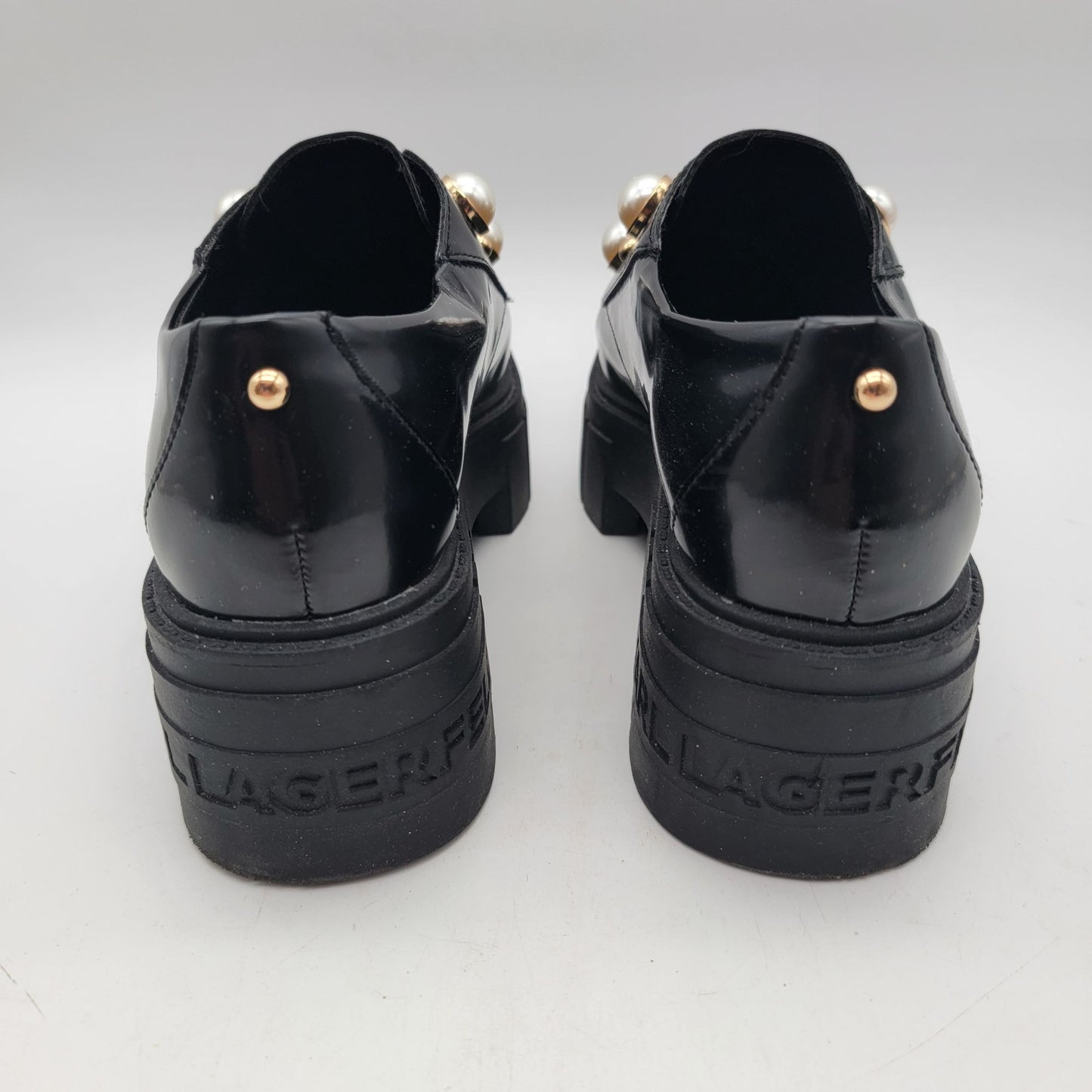 Karl Lagerfeld Paris Raza Black Platform Oxford Shoes Womens Size 11