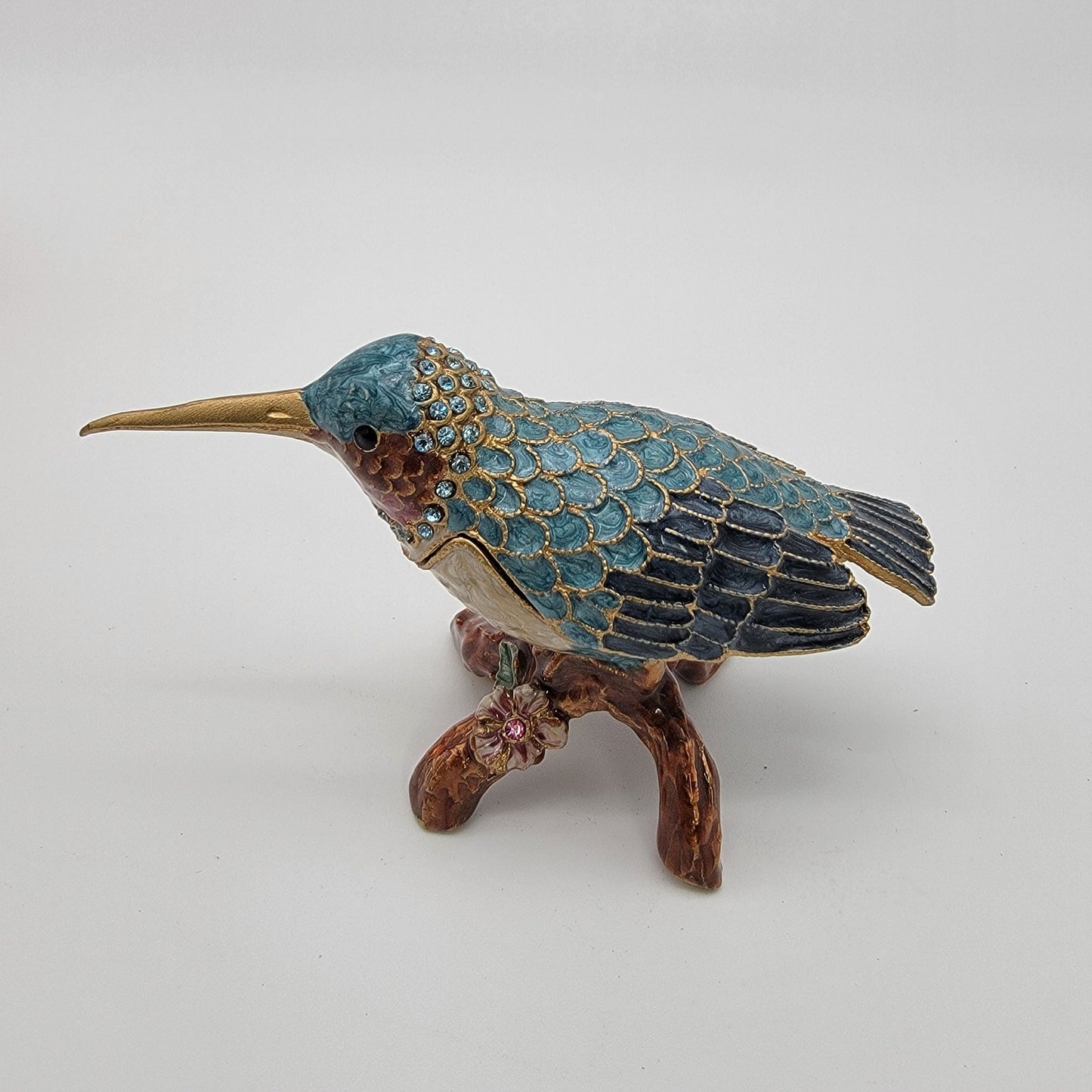 The Art Of Cloisonne Hummingbird Trinket Box