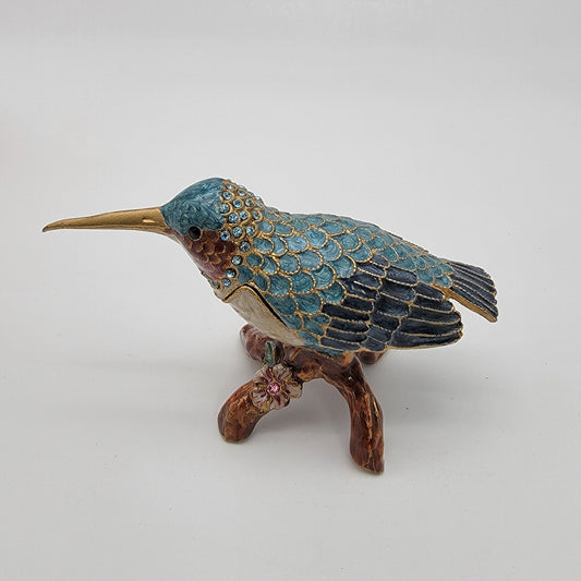 The Art Of Cloisonne Hummingbird Trinket Box