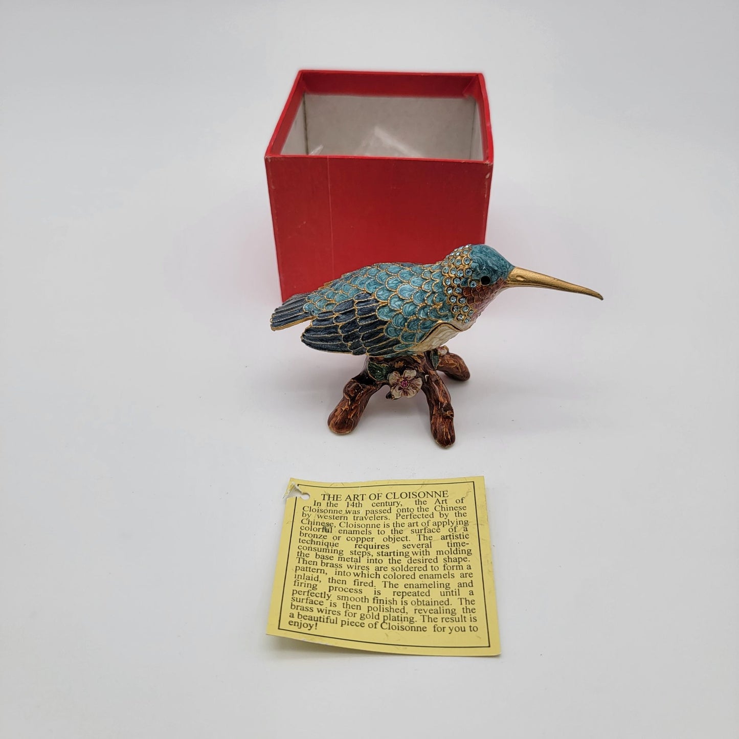 The Art Of Cloisonne Hummingbird Trinket Box