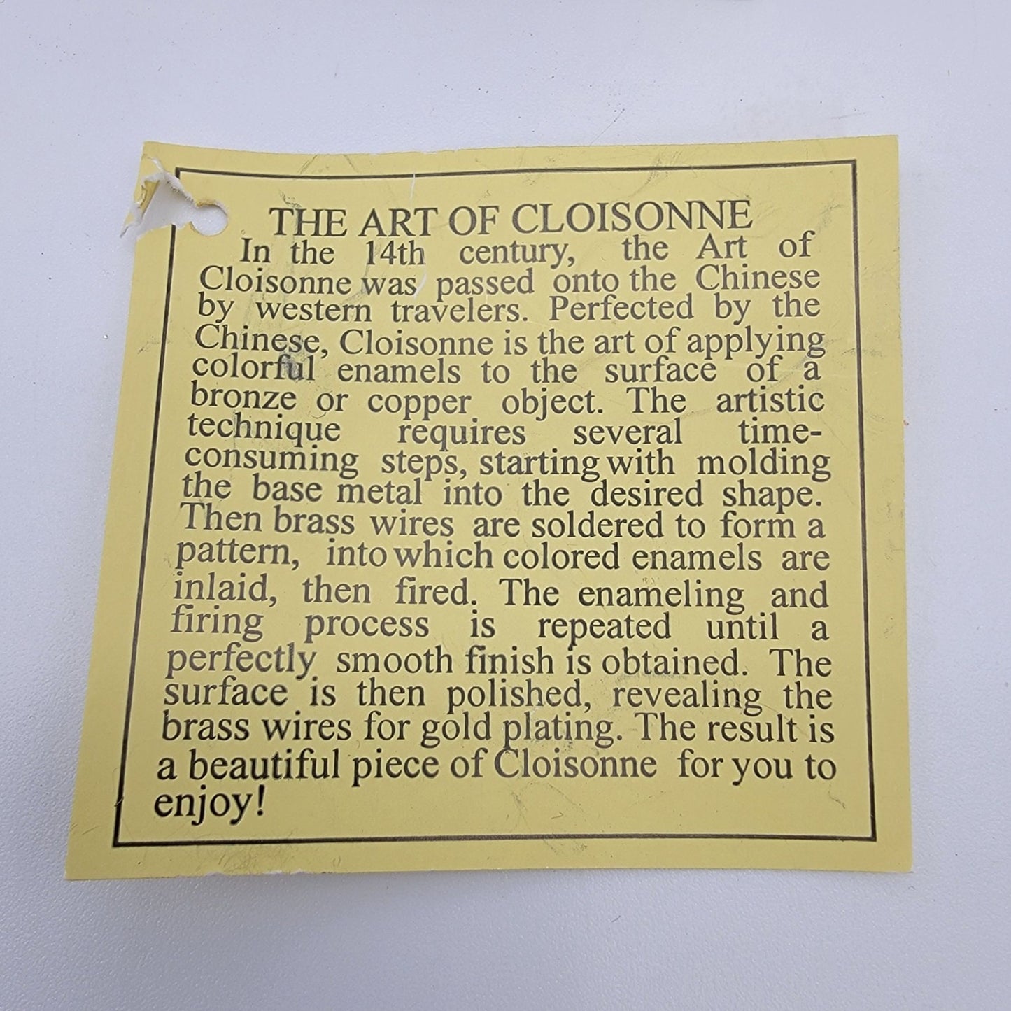 The Art Of Cloisonne Hummingbird Trinket Box