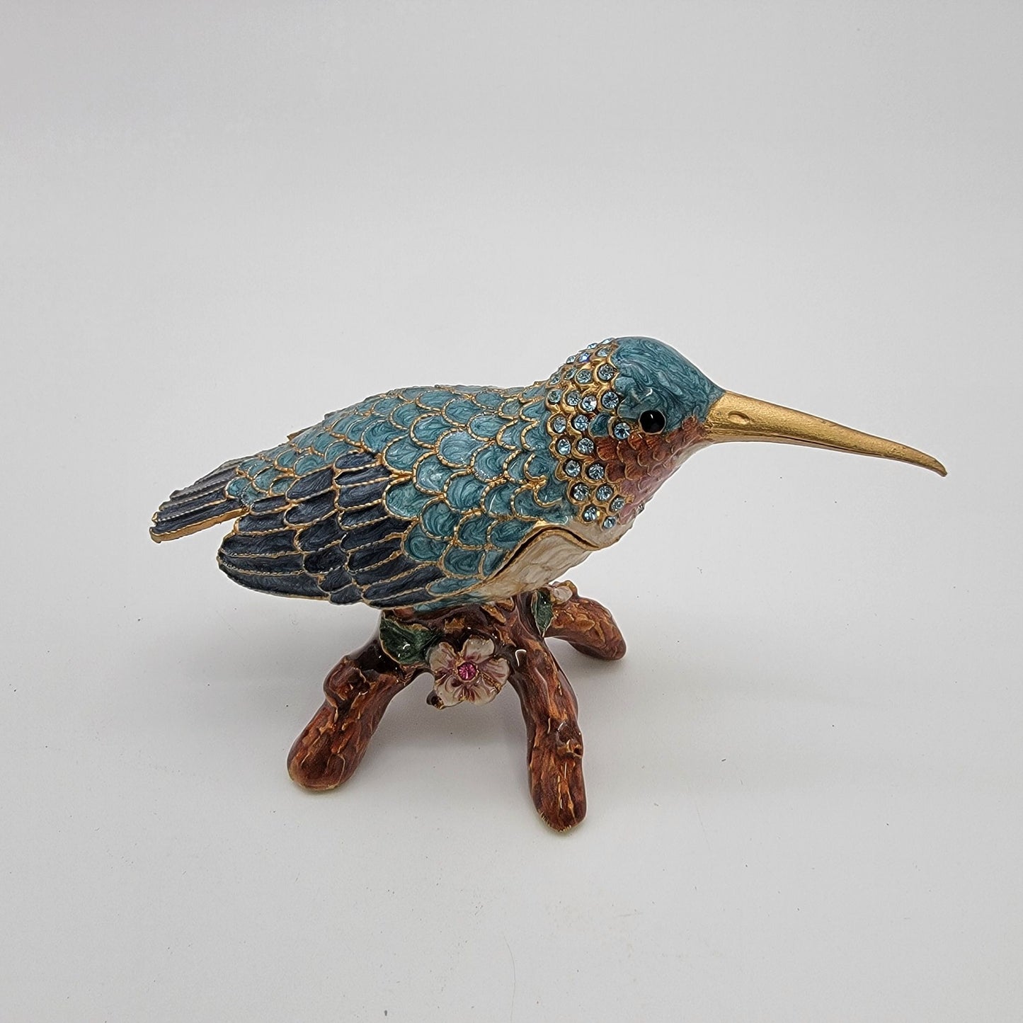 The Art Of Cloisonne Hummingbird Trinket Box