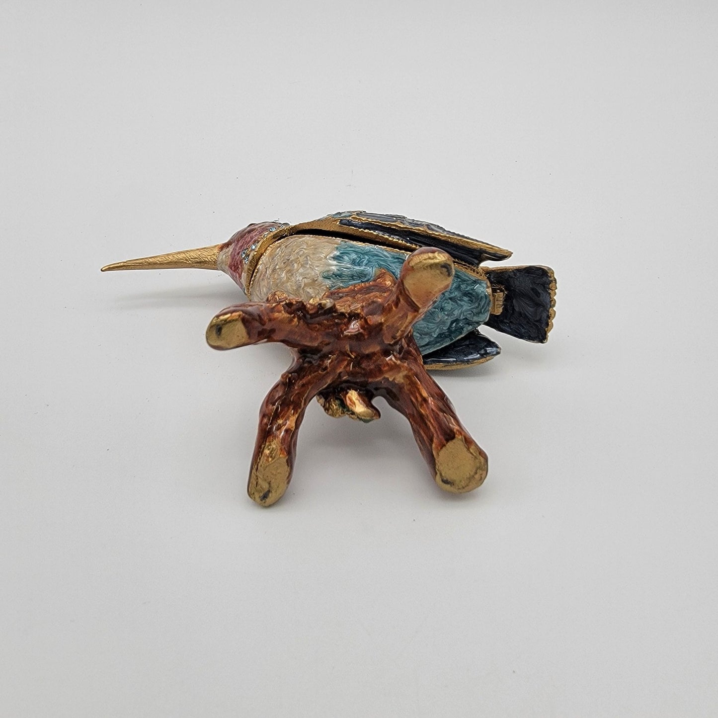 The Art Of Cloisonne Hummingbird Trinket Box