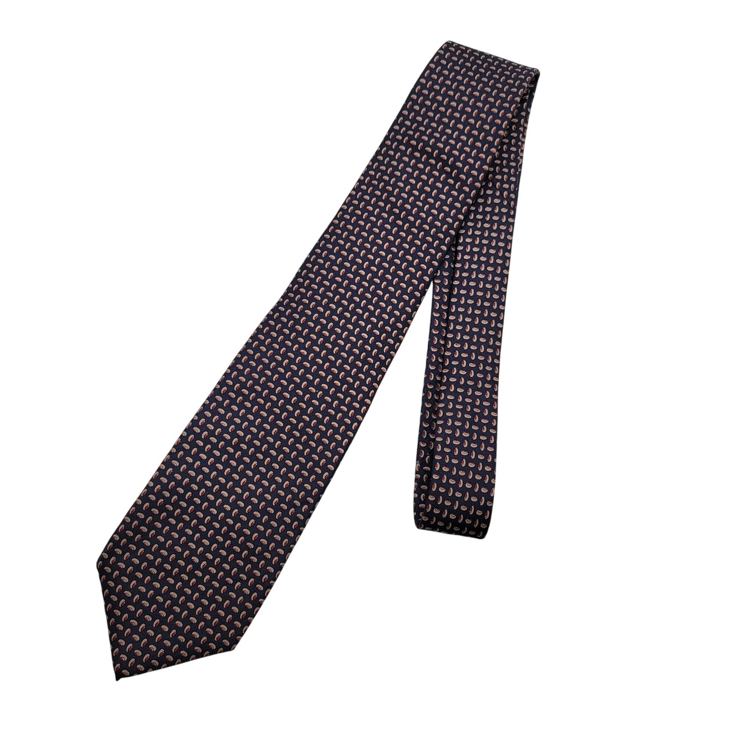 Vintage Givenchy Gentleman Navy Silk Tie Fan Motif