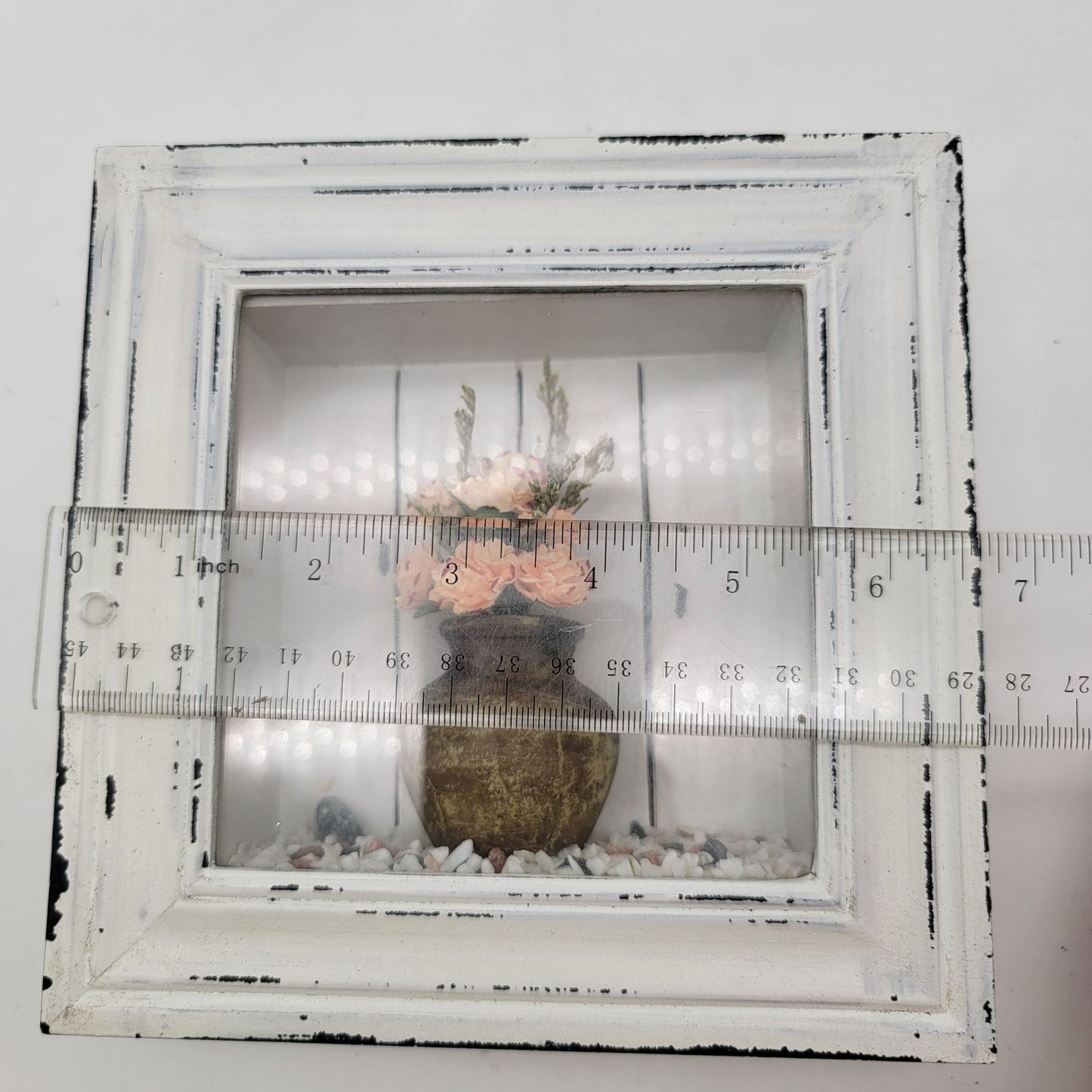 Vintage Dennis East International Pink Carnations In Vase Shadowbox Wall Art